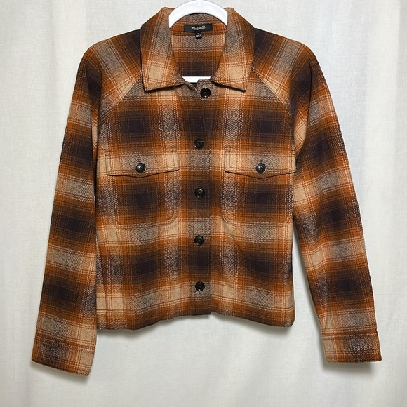 NEW Madewell Flannel Crop Shirt-Jacket in Plaid!!! - Picture 4 of 7